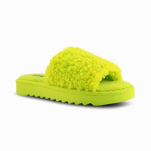 Nine West Fuzzie Cozy Flat Slippers - Yellow - Ireland (MQ5203817)